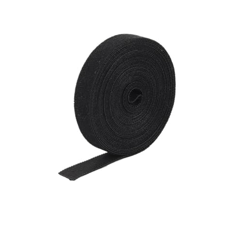 5 m/Rolle, 10/12/14,5/20/25 mm Breite, Kabel-Organizer, USB-Kabelaufwickler, Nylon, verstellbare Schnittbinder, Kopfhörerkabel-Kabelbinder - Einfache Montage(Black,5.0Mx14.5mm) von DYJLPP