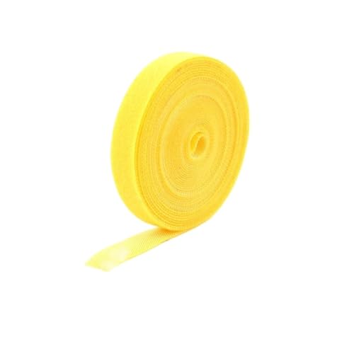 5 m/Rolle, 10/12/14,5/20/25 mm Breite, Kabel-Organizer, USB-Kabelaufwickler, Nylon, verstellbare Schnittbinder, Kopfhörerkabel-Kabelbinder - Einfache Montage(Yellow,5.0Mx14.5mm) von DYJLPP