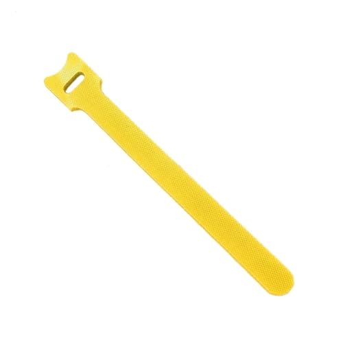 50 Stück Wiederverwendbare Befestigungskabelbinder, Verstellbare Kabelbinder, Nylon-Kabelmanagement-Gurte, Hakenschlaufen-Kabel-Organizer, Drahtbinder(Yellow,12x300mm) von DYJLPP