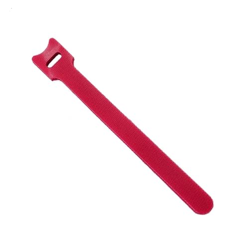50 Stück wiederverwendbare Befestigungskabelbinder, verstellbare Kabelbinder, Nylon-Kabelmanagement-Gurte, Hakenschlaufen-Kabel-Organizer, Drahtbinder(Red,12x200mm) von DYJLPP