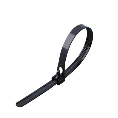 50 Stücke Kunststoff Wiederverwendbare Kabelbinder 8 * 200/250/300/450 Lösbare Nylon Einstellen Lose Abnehmbare Bündel - Einfache Montage(Black,5x200mm) von DYJLPP