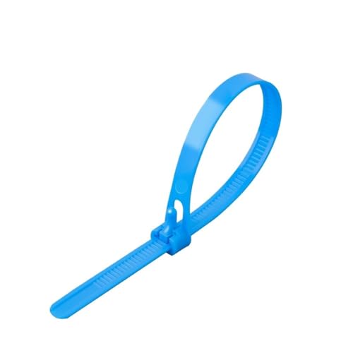 50 stücke Kunststoff Wiederverwendbare Kabelbinder Lösbare Nylon Einstellen Lose Slipknot Recycle Abnehmbare Bündel(Blue,8x200mm) von DYJLPP