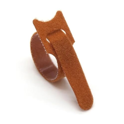50 stücke Lösbare Kabelbinder Kunststoff Befestigung Wiederverwendbare Kabelbinder Straps Nylon Wrap Zip Bundle Verband Krawatte - Einfache Montage(Brown,300mm) von DYJLPP