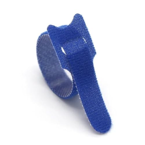 50 stücke Lösbare Kabelbinder Kunststoff Befestigung Wiederverwendbare Straps Nylon Wrap Zip Bundle Verband Krawatte(Blue,150mm) von DYJLPP