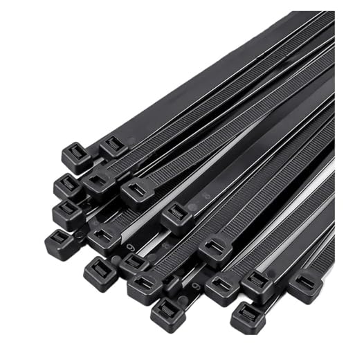 500/1000 STÜCKE Selbstsichernder Nylon-Kabelbinder aus Kunststoff, schwarzer Reißverschluss, Gurt, Nylon-Kabelbinder-Set, Befestigungsring, Schleife, Drahtwicklung(1.8x120mm (1000pcs)) von DYJLPP