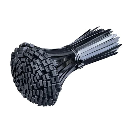 500 Stück selbstsichernde Kabelbinder aus Nylon, Kunststoff, Kabelbinder, strapazierfähige Kabel, Befestigungsringe, Schlaufen, Hardware-Organizer, Drahtbänder - Einfache Montage(Black,5x100mm) von DYJLPP