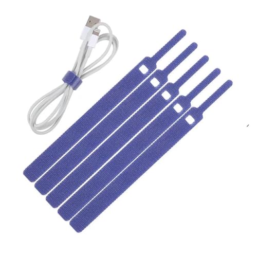 50PCS Wire Organizer Lösbare Kabelbinder Nylon Haken Schleife Riemen Wrap Zip Bundle Bandage Krawatte Kunststoff Befestigung(Blue) von DYJLPP