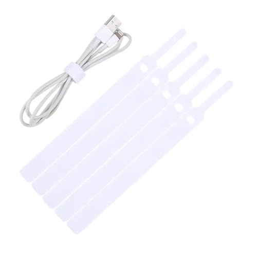 50PCS Wire Organizer Lösbare Kabelbinder Nylon Haken Schleife Riemen Wrap Zip Bundle Bandage Krawatte Kunststoff Befestigung(White) von DYJLPP