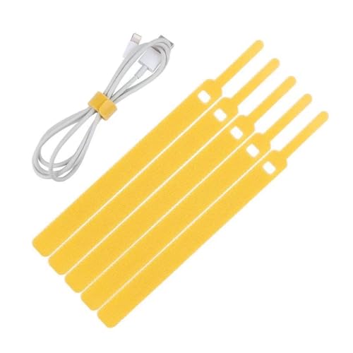 50PCS Wire Organizer Lösbare Kabelbinder Nylon Haken Schleife Riemen Wrap Zip Bundle Bandage Krawatte Kunststoff Befestigung(Yellow) von DYJLPP
