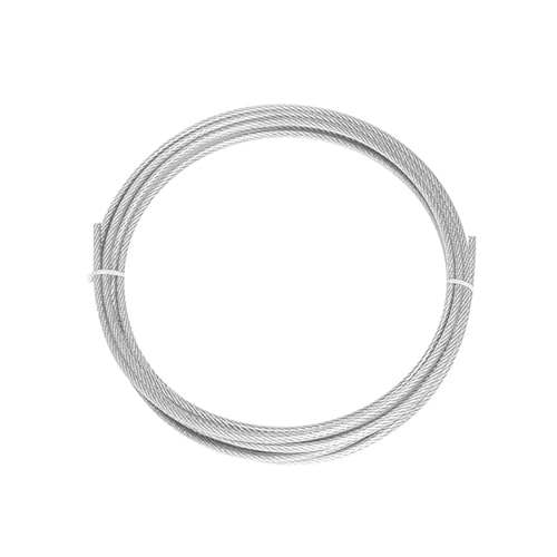 Hochbelastbar 1,2 mm Durchmesser, transparentes PVC-beschichtetes Stahldrahtseil, 7 x 7 Struktur, flexibles, weiches Kabel, Hängeseil, Angelschnur(1.2mm-20M) von DYJLPP