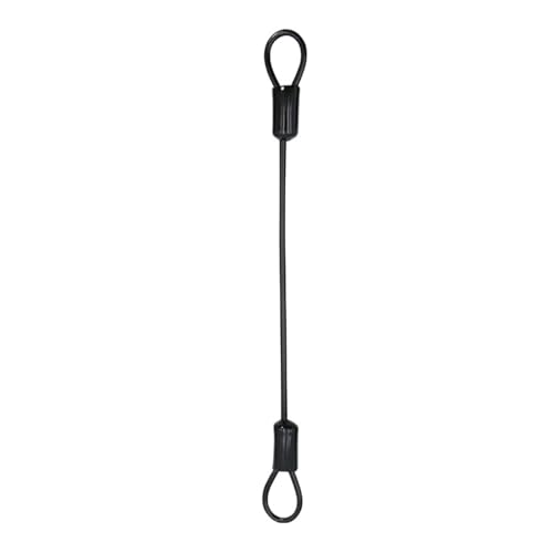 Hochbelastbar 2 Mm Edelstahldrahtseil, PVC-farbig Beschichtetes Kabel Mit Ring, Sicherheitsseilbefestigung, Hängeschlinge, Lanyard, Fahrradgepäckschloss(Black,100cm) von DYJLPP