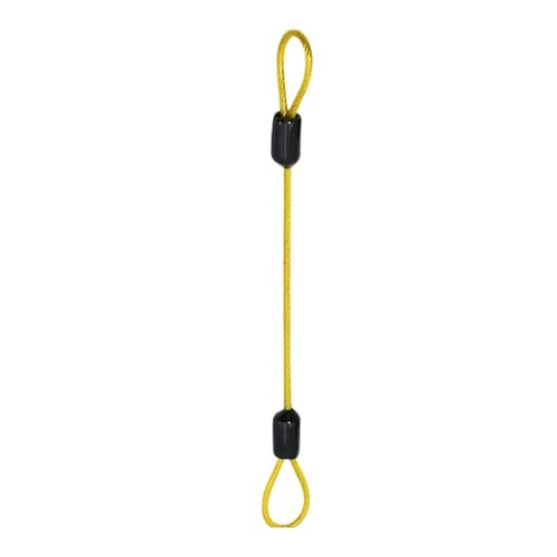 Hochbelastbar 2 Mm Edelstahldrahtseil, PVC-farbig Beschichtetes Kabel Mit Ring, Sicherheitsseilbefestigung, Hängeschlinge, Lanyard, Fahrradgepäckschloss(Yellow,50cm) von DYJLPP