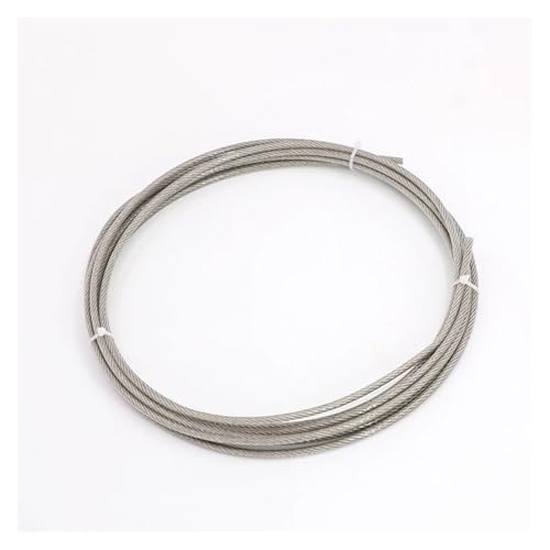 Hochbelastbar 20/30/50Meter Drahtseil PVC Transparent Beschichtetes Kabel 304 Edelstahlseil Weiche Wäscheleine(2mm-50M) von DYJLPP