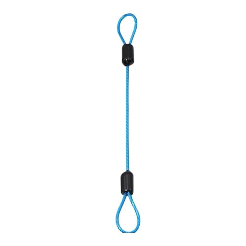 Hochbelastbar 2mm Edelstahl-Drahtseil PVC-Farbe Beschichtet Mit Ringkabel-Sicherheitsseil Feste Aufhängung Lanyard(Blue,150cm) von DYJLPP