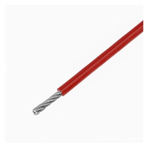 Hochbelastbar 304 Edelstahl PVC-beschichtetes Kabel Durchmesser 1/2/3/4/5/6mm Stahldrahtseil(Red,10M-1.2mm) von DYJLPP