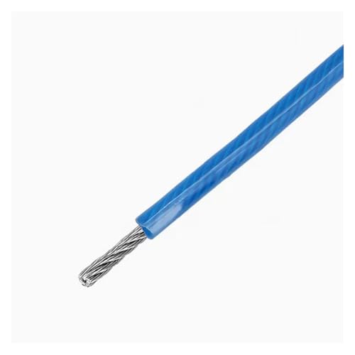 Hochbelastbar 5,0–10m PVC-Kunststoffbeschichtetes Drahtseilkabel aus Edelstahl 304(Blue,5.0M-5mm) von DYJLPP