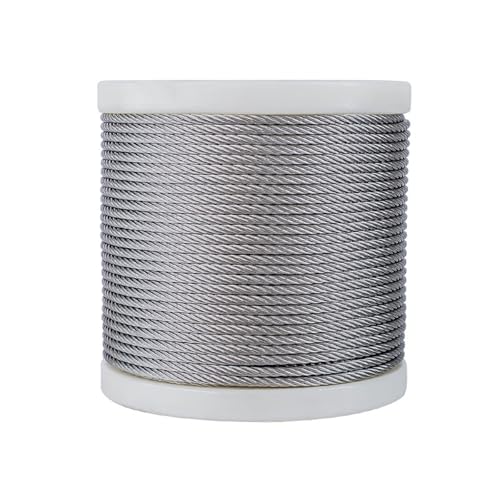 Hochbelastbar 5/10 Meter Stahldrahtseil mit PVC-Beschichtung, flexibel, weich, transparent, Kabel, Beleuchtungsvorhangschnur, Aufhängeseile(10M-2.0mm) von DYJLPP