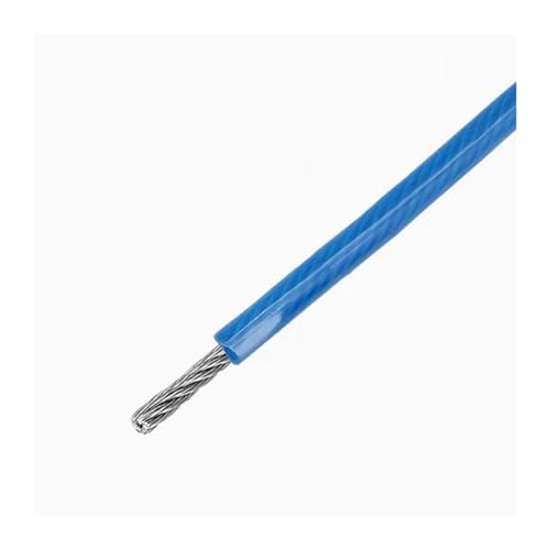Hochbelastbar 7 Farben PVC-beschichtetes Edelstahl 304 Drahtseilkabel 2 mm Durchmesser for Wäscheleine, Garten(Blue,50m) von DYJLPP