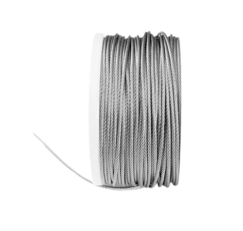 Hochbelastbar Durchmesser 0,8–8 mm, Länge 2–100 m, Wäscheleine, PVC, transparent, kunststoffbeschichtet, gratfrei, Drahtseilkabel aus Edelstahl 304(1.5mm-20M) von DYJLPP