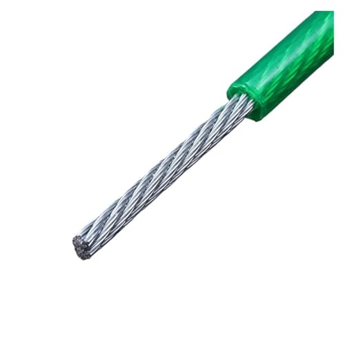 Hochbelastbar Grün beschichtetes PVC-Kunststoff-beschichtetes Edelstahl-Drahtseilkabel mit superstarker Tragfähigkeit(5.0M-6mm) von DYJLPP