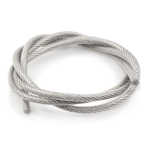 Hochbelastbar PVC-beschichteter Stahldraht, 304 Edelstahl-Litzenseil, weiches Kabel, transparente Wäscheleine aus Edelstahl(6mm-5.0M) von DYJLPP