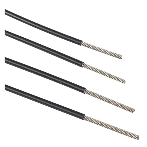 Hochbelastbar Schwarz PVC-beschichtetes Edelstahl 304-Drahtseilkabel 1/1,2/1,5/2/3/4/5/6 MM Durchmesser nach der Beschichtung Flexibles, weiches Stahlkabel(1.5mm-10M) von DYJLPP
