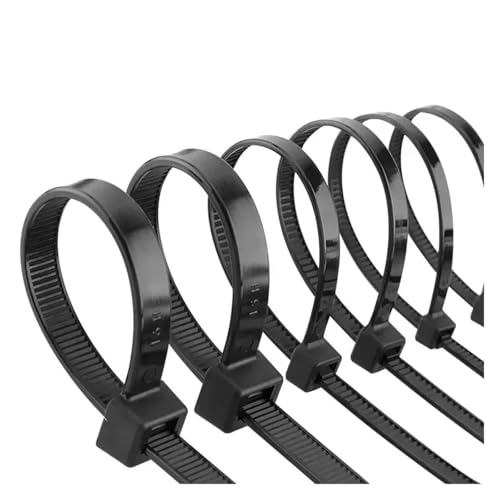 Selbstsichernder Kabelbinder aus Kunststoff und Nylon, schwarzer Kabelbinder-Befestigungsring, großer, Reißverschluss-Wickelband(3.6x350mm) von DYJLPP