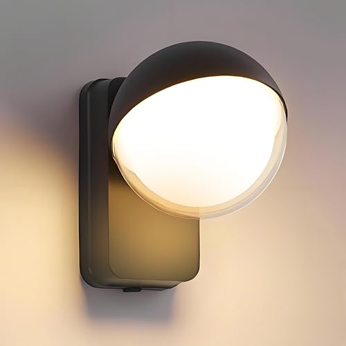 DYKUWEY 18W Außenwandleuchte Außenlampe, LED Wandleuchte Aussen, wandlampe mit Schwenkbar Spherical LED, IP65 Innen Außen aussenlampe wand,Warmweiß außenleuchte 3000K für Garten Terrasse Schlafzimmer von DYKUWEY