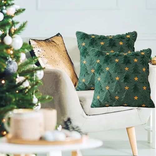 DYKeWei Set of 2 Christmas Decorations Weihnachten Weihnachtskissen Weihnachtskissenbezug Tree 45x45 cm Kissenbezug Weihnachtsdeko Winter Innen Kissenhülle für Aesthetic Zimmer Deko (2pc-b, 45x45cm) DYKeWei Set of 2 Christmas Decorations Weihnachten Weihnachtskissen Weihnachtskissenbezug Tree 45x45 cm Kissenbezug Weihnachtsdeko Winter Innen Kissenhülle für Aesthetic Zimmer Deko (2pc-b, 45x45cm) von DYKeWei