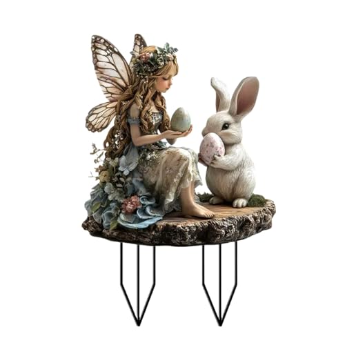 Osterdeko,Osterdeko Outdoor,Gartenstecker Osterhasen zum Stecken, Osterhase Ostereier Osterschild, Deko,Garden Ostern Gartenstecker Osterdeko Osterhase Gartenschilder Osterdekoration Draußen (E) von DYKeWei