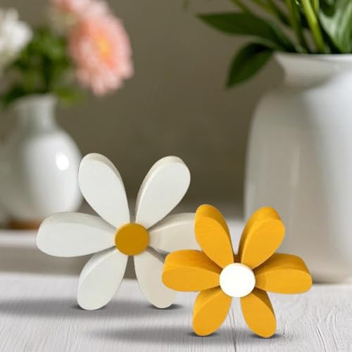 Rücksendung Einer Bestellung Tag Kreative Gelb Und Weiß Daisy Holz Dekor 3D Frühling Wohnatmosphäre Set Durable Holder (White, One Size) von DYKeWei