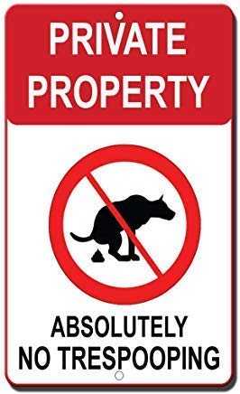 DYLAN MILLER Private Property Absolutely No Trespooping – Hinweisschild Warnschild 20,3 x 30,5 cm Blechschild für drinnen und draußen TFA197 DYLAN MILLER Private Property Absolutely No Trespooping – Hinweisschild Warnschild 20,3 x 30,5 cm Blechschild für drinnen und draußen TFA197 von DYLAN MILLER