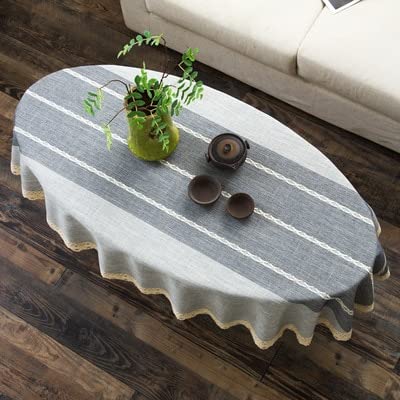 Tischläufer Couchtisch Tischdecke Baumwolle und Leinen Langer ovaler Tee Tischtuch Entenform Ei-förmiges Wohnzimmer Tee Tisch Tischdecke tischläufer modern (Color : B, Specification : 100x140cm) von DYLIJU