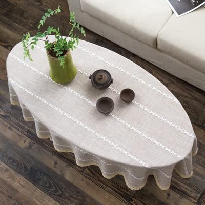 Tischläufer Couchtisch Tischdecke Baumwolle und Leinen Langer ovaler Tee Tischtuch Entenform Ei-förmiges Wohnzimmer Tee Tisch Tischdecke tischläufer modern (Color : C, Specification : 90x120cm) von DYLIJU