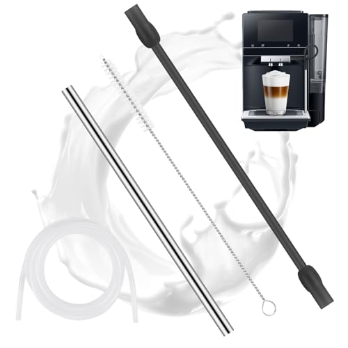Milchschlauch Edelstahles Kompatibel mit Eq6 Series- Langlebig Edelstahles Milchrohr Reinigungsbürste Set/Milchschlauch Set für Siemens EQ6 Series Bosch Veroaroma Kaffeevollautomat von DYMHQ