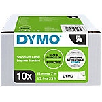 Dymo D1 S0720530 / 45013 Authentic Schriftband Selbstklebend Schwarzer Druck auf Weiß 12 mm x 7m 10 Stück von DYMO