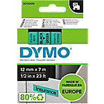 Dymo D1 S0720590 / 45019 Authentic Schriftband Selbstklebend Schwarzer Druck auf Green 12 mm x 7m von DYMO