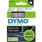 Dymo D1 S0720600 / 45020 Authentic Schriftband Selbstklebend Weißer Druck auf Transparent 12 mm x 7m von DYMO