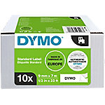 Dymo D1 S0720680 / 40913 Authentic Schriftband Selbstklebend Schwarzer Druck auf Weiß 9 mm x 7m 10 Stück von DYMO