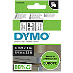 Dymo D1 S0720770 / 43610 Authentic Schriftband Selbstklebend Schwarzer Druck auf Transparent 6 mm x 7m von DYMO