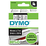 Dymo D1 S0720820 / 45800 Authentic Schriftband Selbstklebend Schwarzer Druck auf Transparent 19 mm x 7m von DYMO