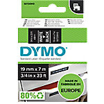Dymo D1 S0720910 / 45811 Authentic Schriftband Selbstklebend Weißer Druck auf Schwarz 19 mm x 7m von DYMO