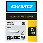 Dymo IND S0718580 / 18443 Authentic Rhino Vinyl Schriftband Selbstklebend Schwarzer Druck auf Weiß 9 mm x 5.5m von DYMO