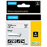 Dymo IND S0718600 / 18444 Authentic Rhino Vinyl Schriftband Selbstklebend Schwarzer Druck auf Weiß 12 mm x 5.5m von DYMO