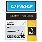 Dymo IND S0718620 / 18445 Authentic Rhino Vinyl Schriftband Selbstklebend Schwarzer Druck auf Weiß 19 mm x 5.5m von DYMO