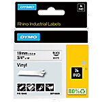 Dymo IND S0718620 / 18445 Authentic Rhino Vinyl Schriftband Selbstklebend Schwarzer Druck auf Weiß 19 mm x 5.5m von DYMO