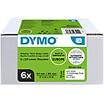 Dymo LW 2093092 / 99014 Authentic Versand-/Namensschildetiketten Selbstklebend Weiß 54 x 101 mm 6 Rollen à 220 Etiketten von DYMO