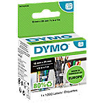 DYMO LW Etiketten Authentisch 11353 S0722530 Selbsthaftend Schwarz auf Weiß 13 x 25 mm 1000 Etiketten von DYMO