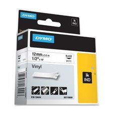 Dymo Rhino Band IND, Vinyl 12 mm x 5,5 m schwarz auf weiß von DYMO