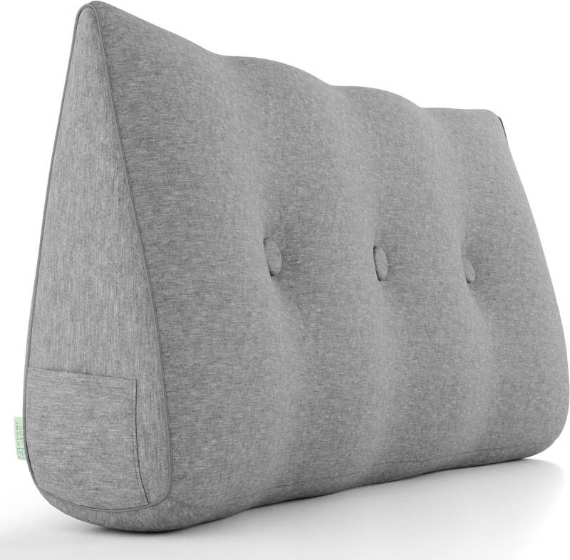 DYNMC you Rückenkissen Baumwoll-Optik 90cm, Modernes Keilkissen Bett, Mittelharter Polsterung - Perfekt als Lesekissen, Wandkissen, Rückenlehne - Premium Bett Kopfteil von DYNMC you